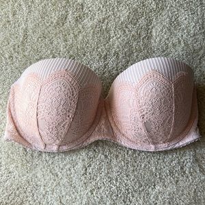 Light Pink Victorias Secret Lace Dream Angels Multi Way Bra